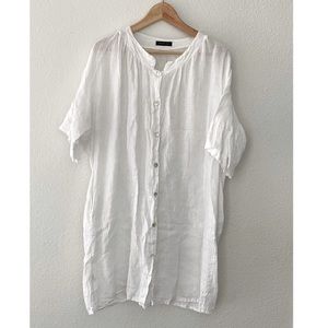 Made in Italy White Linen Dress - SZ 23” x 34”